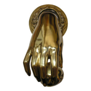 MANO-hand-deurklopper-messing-goud-glanzend-225-mm
